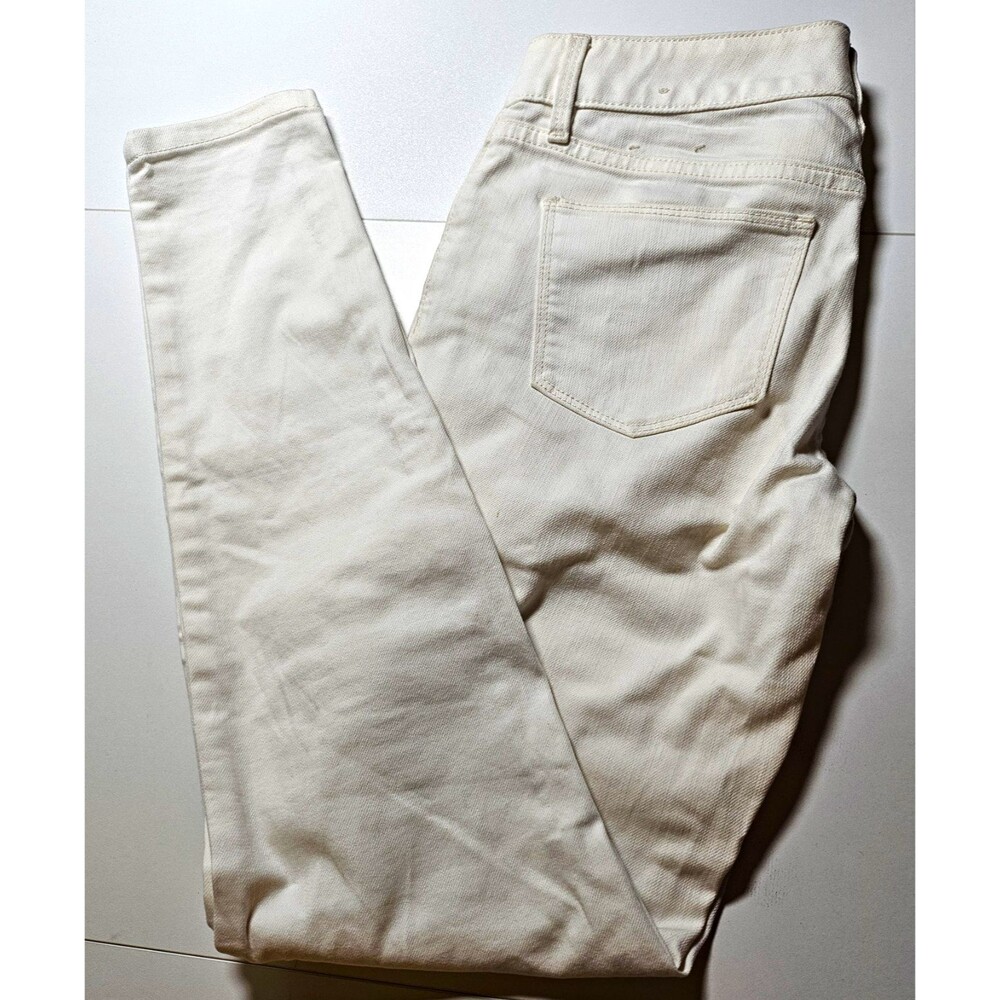 The Limited Women’s White Denim Skinny Jeans Stretch 5-Pocket Zip/Button Size 2